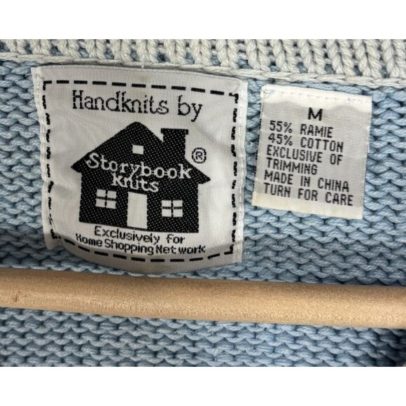 Storybook Knits Vtg Ocean Dolphin Mermaid Cardigan Sweater Womens Sz M Cottage - Picture 7 of 11